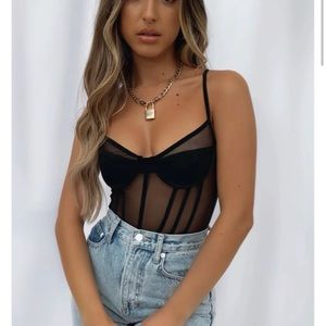 White Fox Boutique She’s a Muse Mesh bodysuit